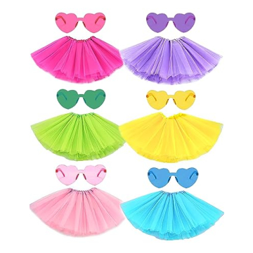 6 PCS Adult Tutus Skirts for Women Girls Tutu Skirt Elastic Tulle Tutu Colored Tutus for Dance Runne...