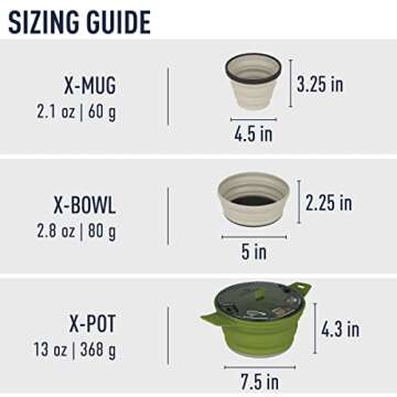 Sea to Summit X-Pot 5-Piece Cookware Set for Camping