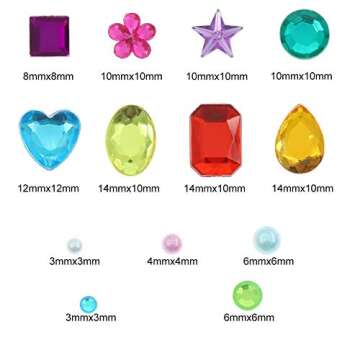 1782pcs Gems Stickers, Self Adhesive Gems for Crafts Bling Rhinestones for Crafts, Assorted Shapes Jewels Stickers for Kids, Stick on Gems, Muticolor