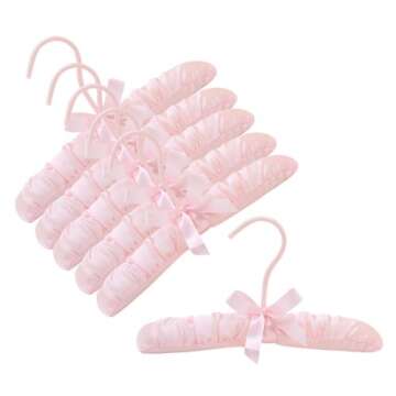 Only Hangers 10" Pink Baby Satin Padded Hangers - Pack of 6