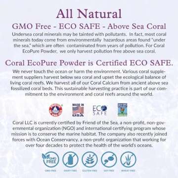 Coral Ecopure Powder, Coral Calcium Powder Supplement with Coral Minerals - 16 Ounces