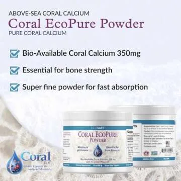 Coral Ecopure Powder, Coral Calcium Powder Supplement with Coral Minerals - 16 Ounces