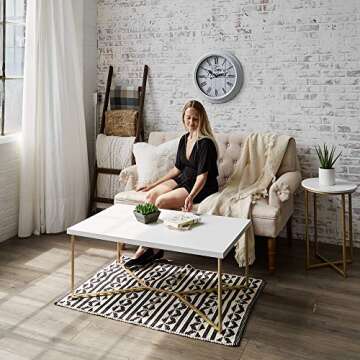 Short Birds Rustic 5ft Blanket Ladder - Farmhouse Home Decor - Quilt/Towels/Throw - Wood - Decorative Shelf - Easy Assembly - Leaning - Padded - White Wash - Dark Brown (Brown)