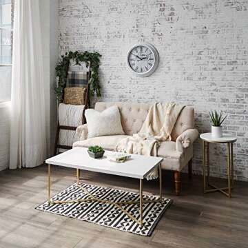 Short Birds Rustic 5ft Blanket Ladder - Farmhouse Home Decor - Quilt/Towels/Throw - Wood - Decorative Shelf - Easy Assembly - Leaning - Padded - White Wash - Dark Brown (Brown)