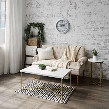 Short Birds Rustic 5ft Blanket Ladder - Farmhouse Home Decor - Quilt/Towels/Throw - Wood - Decorative Shelf - Easy Assembly - Leaning - Padded - White Wash - Dark Brown (Brown)