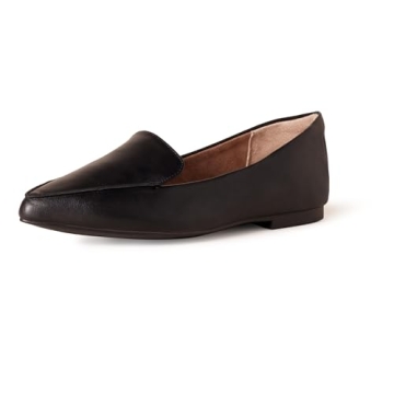 Stylish Women's Loafer Flat in Black Faux Leather