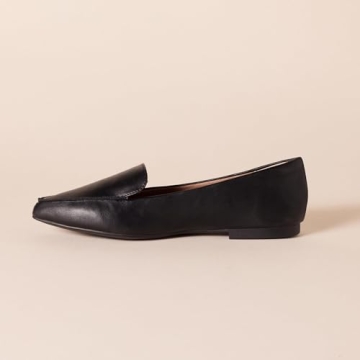 Stylish Women's Loafer Flat in Black Faux Leather
