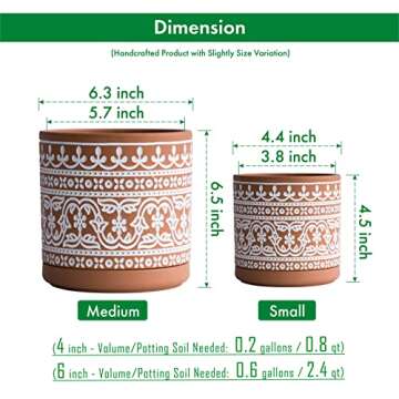 D'vine Dev Terracotta Pots with Drainage & Saucer