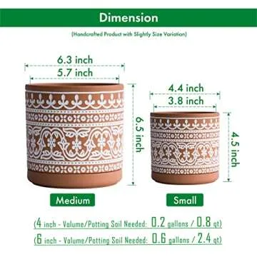 D'vine Dev Terracotta Pots with Drainage & Saucer