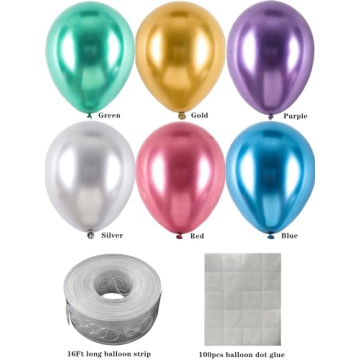 100 Colorful Chrome Metallic Balloons for Every Celebration