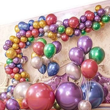 100 Colorful Chrome Metallic Balloons for Every Celebration