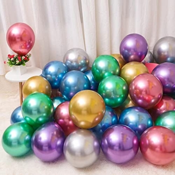 100 Colorful Chrome Metallic Balloons for Every Celebration