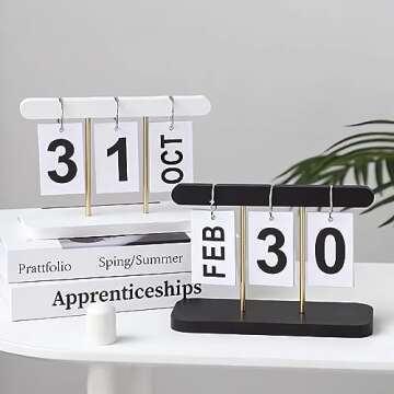 SUPTEC Perpetual Daily Flip Calendar Perfect for Home & Office