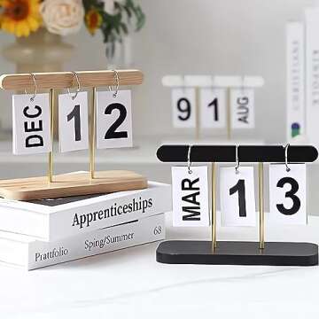 SUPTEC Perpetual Daily Flip Calendar Perfect for Home & Office