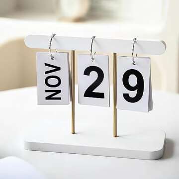 SUPTEC Perpetual Daily Flip Calendar Perfect for Home & Office