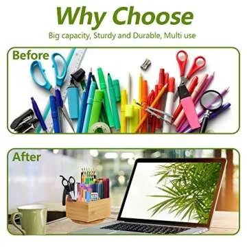 Marbrasse Bamboo Rotating Storage Caddy for Organization