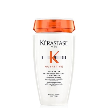 KÉRASTASE Nutritive, Gentle Hydrating Shampoo for Dry Hair, Nourishing Protein Formula with Niacinamide, Moisturises, Softness and Restores Thickness and Shine, Bain Satin, 250 ml