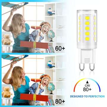 winshine G9 LED Light Bulb Bi Pin Base, 6000K Daylight G9 Base Bulbs for Chandeliers, 4W (40W Halogen Equivalent), 360° Beam Angle, 400LM, Non-dimmable for Home Lighting, 6 Pack