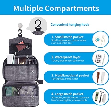 Waterproof Hanging Toiletry Bag Travel Gym Organizer
