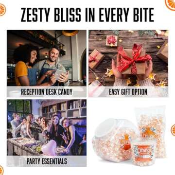 Stewart Old Fashioned Orange Candy Puffs | Individually Wrapped Candy | Pure Cane Sugar Candy | Fat-Free, Cholesterol-Free, Gluten-Free | Classic Soft/Hard Texture, Made in USA - 27 oz Tub