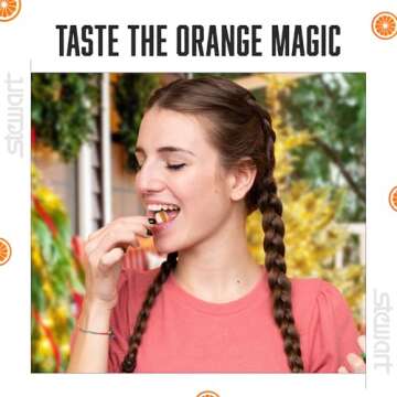 Stewart Old Fashioned Orange Candy Puffs | Individually Wrapped Candy | Pure Cane Sugar Candy | Fat-Free, Cholesterol-Free, Gluten-Free | Classic Soft/Hard Texture, Made in USA - 27 oz Tub