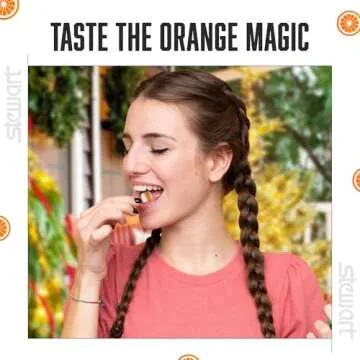 Stewart Old Fashioned Orange Candy Puffs | Individually Wrapped Candy | Pure Cane Sugar Candy | Fat-Free, Cholesterol-Free, Gluten-Free | Classic Soft/Hard Texture, Made in USA - 27 oz Tub