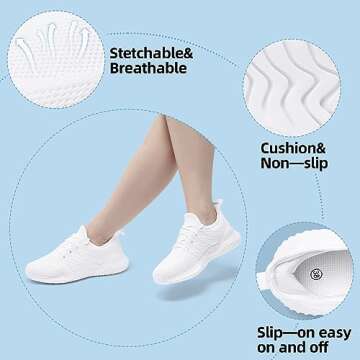 PPQ Women's Slip On Walking Shoes - Lightweight Comfort for Everyday Activities