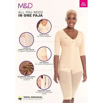 M&D Fajas Colombianas Post Surgery Tummy Tuck Compression Garment for Women BBL Faja