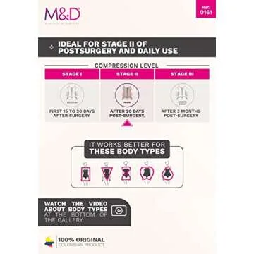 M&D Fajas Colombianas Post Surgery Tummy Tuck Compression Garment for Women BBL Faja