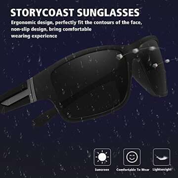STORYCOAST Polarized Sports Sunglasses 2 Pack for Outdoor Fun