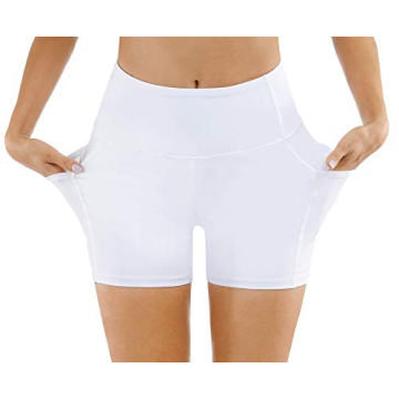 High Waist Yoga Shorts with Pockets - Comfortable Fit for Women