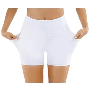 High Waist Yoga Shorts with Pockets - Comfortable Fit for Women