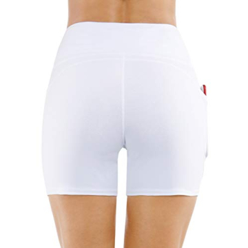 High Waist Yoga Shorts with Pockets - Comfortable Fit for Women