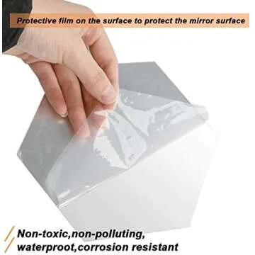 12PCS Mirror Wall Stickers 3D Hexagon Acrylic Mirror Wall Decor DIY Art Wall Sheet Plastic Removable Mirror Wall Sticker Tiles for Bathroom Bedroom Living Room TV Background Wall Decoration (Silver)