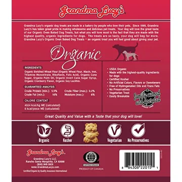 Organic Oven Baked Dog Treats - Grandma Lucy’s 14 oz