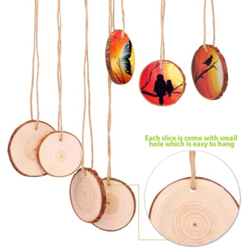 Fuyit Natural Wood Slices Craft Kit 30 Pcs For DIY Crafts
