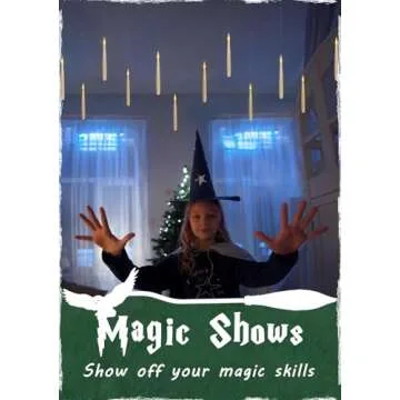 Leejec Floating Candles with Magic Wand Remote(6/18H Timer), 12pcs 6.1" Hanging Flameless Taper Candles, Battery Operated Flickering Warm Light, Halloween Christmas Gift, Wedding Party Decor (Ivory)