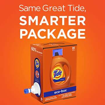 Tide Laundry Detergent Liquid Soap Eco-Box, Ultra Concentrated High Efficiency (He), Original Scent, 96 Loads