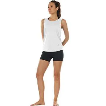 icyzone Workout Tank Tops for Women - Open Back Strappy Athletic Tanks, Yoga Tops, Gym Shirts(Pack of 2) (XL, White/Green)