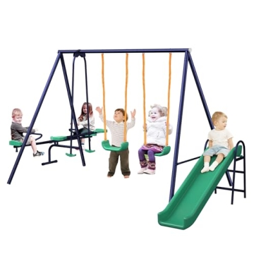 Dithoko 4-in-1 Kids Swing Set: Outdoor Fun for Multiple Children