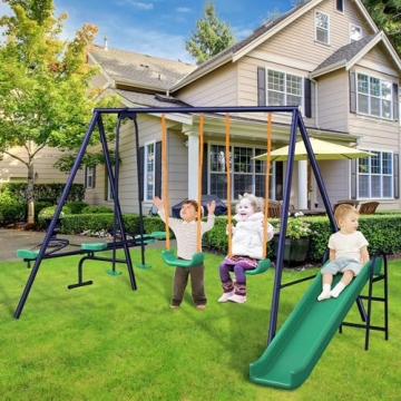 Dithoko 4-in-1 Kids Swing Set - Outdoor Fun for Ages 3-8