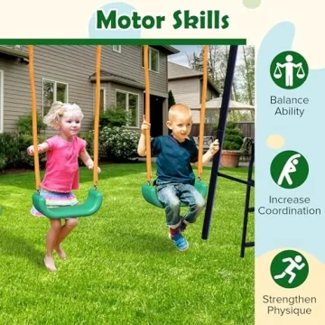 Dithoko 4-in-1 Kids Swing Set - Outdoor Fun for Ages 3-8