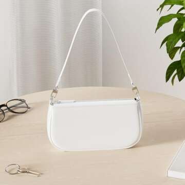 lapsting Small Shoulder Bag for Women mini Y2K Bags Trendy Clutch Purse Crossbody 90s Purses White