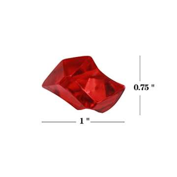 WELMATCH Red Acrylic Ice Rock Crystals Treasure Gems for Table Scatters, Vase Fillers, Wedding, Banq...