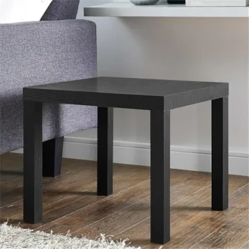 Ameriwood Home Parsons End Table Black Oak Ideal for Small Spaces