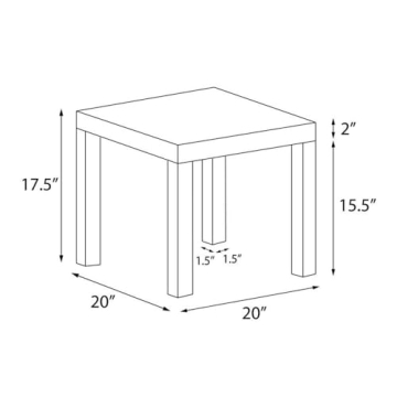 Ameriwood Home Parsons End Table Black Oak Ideal for Small Spaces