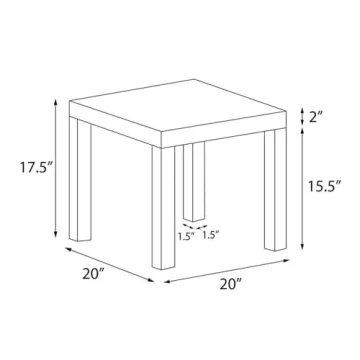 Ameriwood Home Parsons End Table Black Oak Ideal for Small Spaces