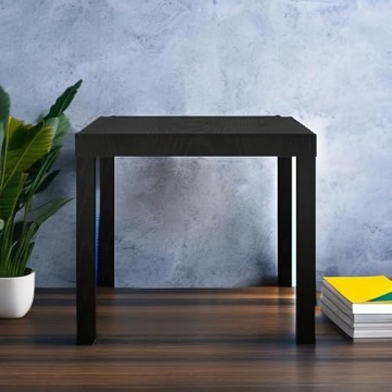 Ameriwood Home Parsons End Table Black Oak Ideal for Small Spaces