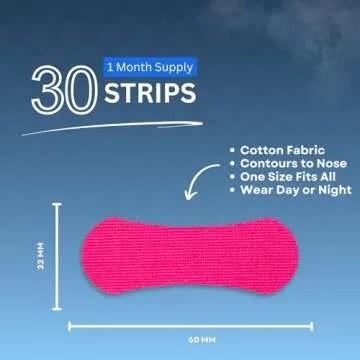 Actually Modern Inhale Nasal Strips for Sleeping - Nose Tapes for Breathing - Anti Snoring Solution & Nasal Congestion Relief Nasal Tape - Universal Fit, Extra Strength for Sensitive Skin (Pink)