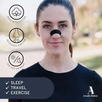 Actually Modern Inhale Nasal Strips for Sleeping - Nose Tapes for Breathing - Anti Snoring Solution & Nasal Congestion Relief Nasal Tape - Universal Fit, Extra Strength for Sensitive Skin (Pink)